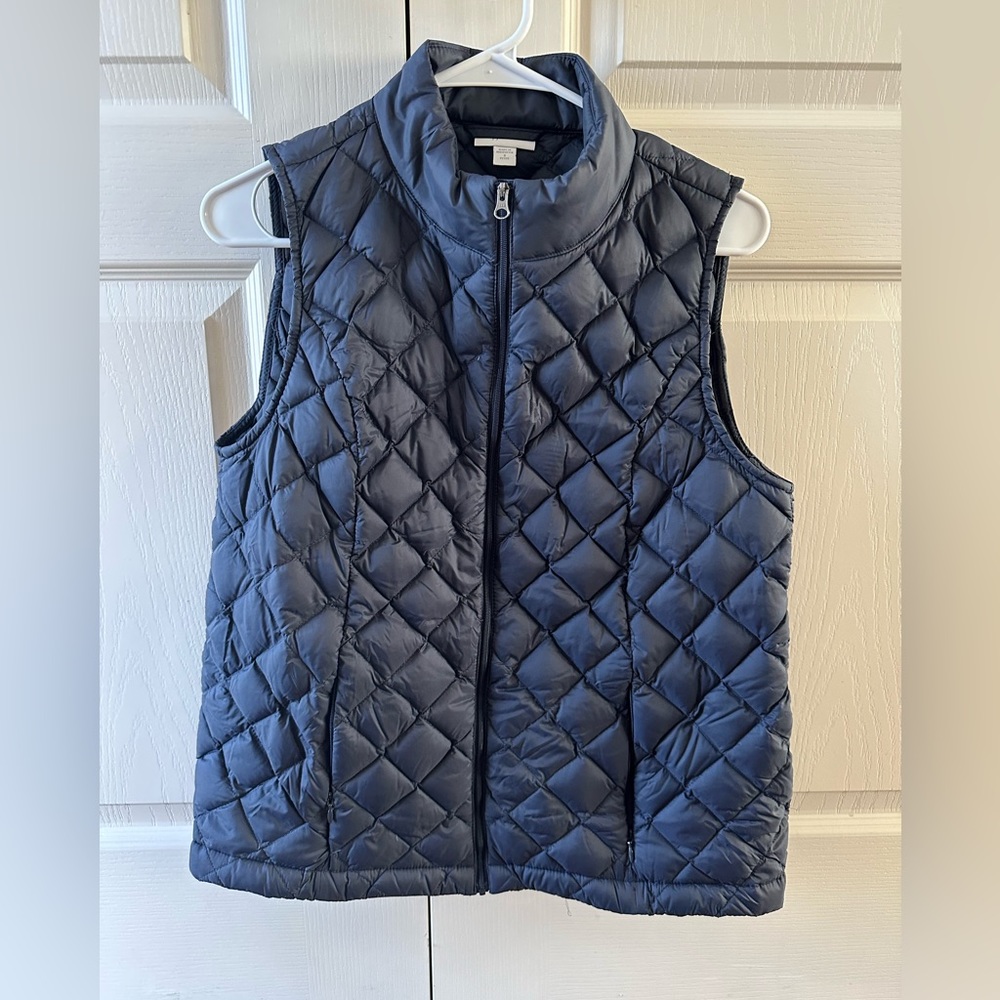J. Jill Navy Blue Down Vest size S